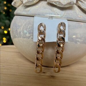 NWT Free People Gold Toned Chain Link Drop Earrings